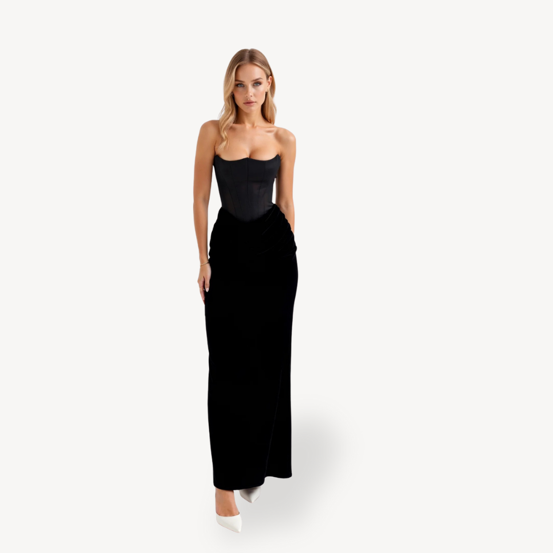 Elegant Sleeveless Silk Floor Length Evening Dress