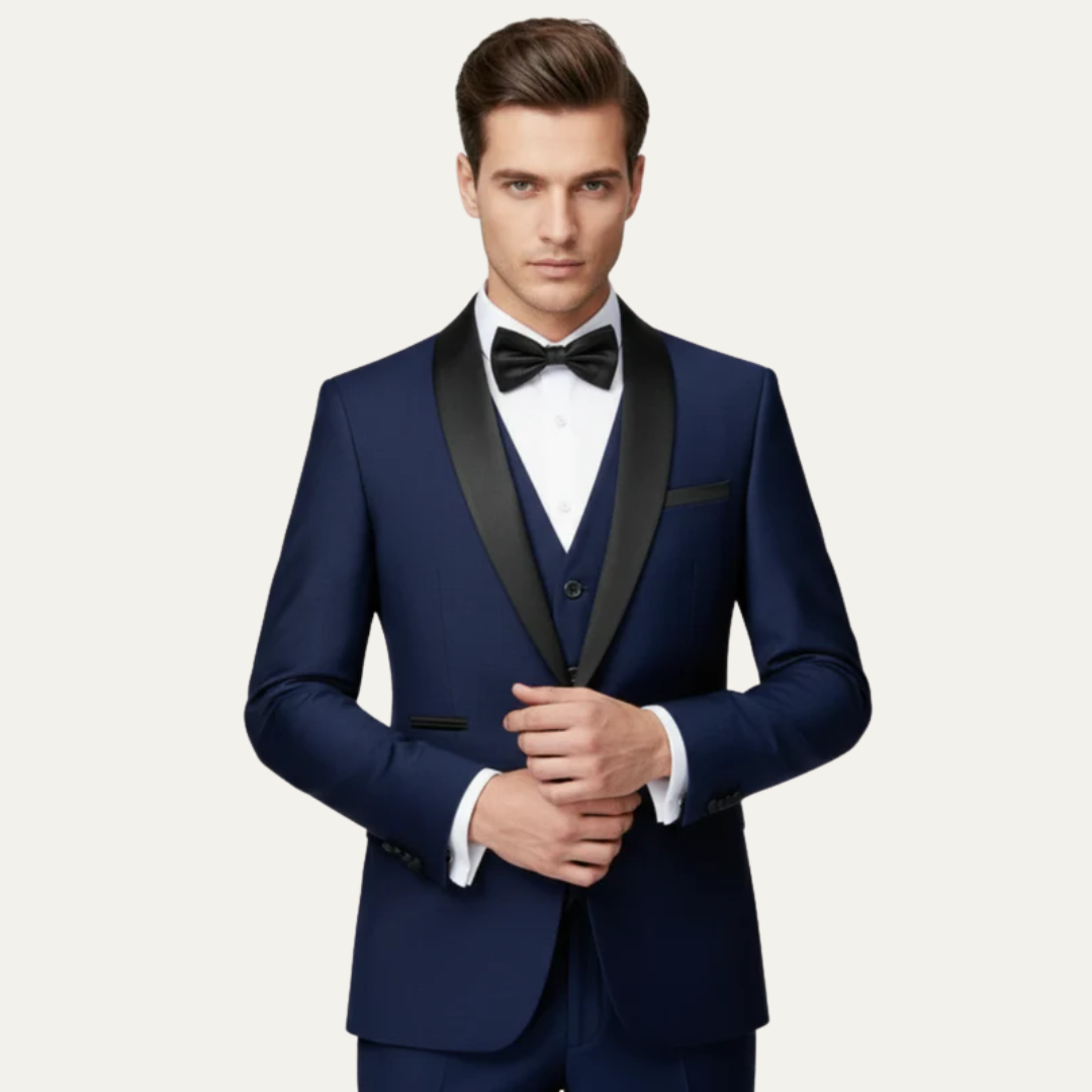 Luxury Black Tie Three Piece Tuxedo Suit