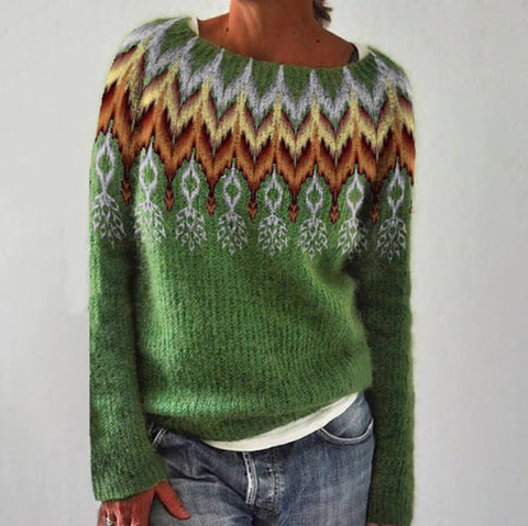 Warm Crew Neck Winter Sweater For Women