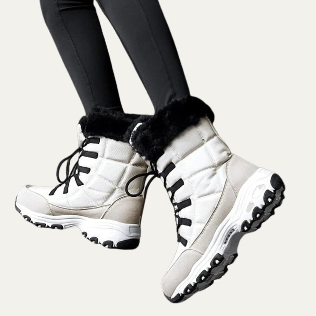 Warm Waterproof Snow Boot with Faux Fur Trim