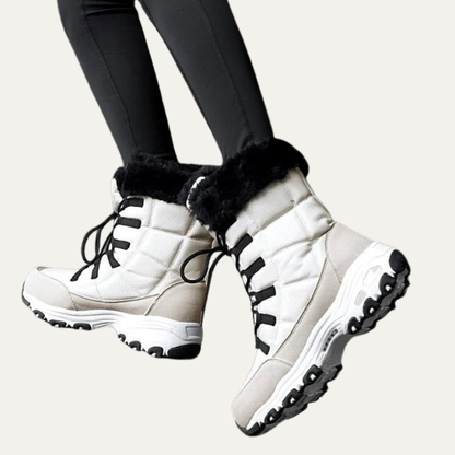 Warm Waterproof Snow Boot with Faux Fur Trim