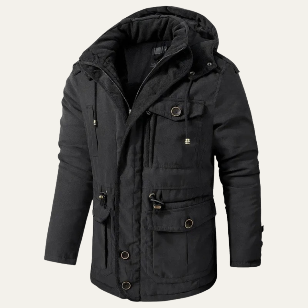 Rugged Corduroy Work Jacket with Faux Fur Collar