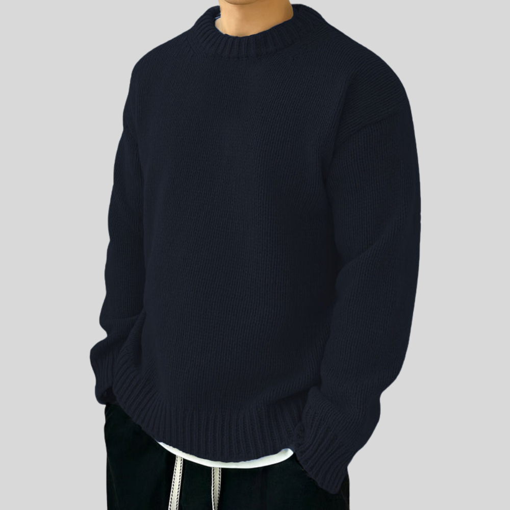 Men's Big Chunky Cable Knit Crew Sweater