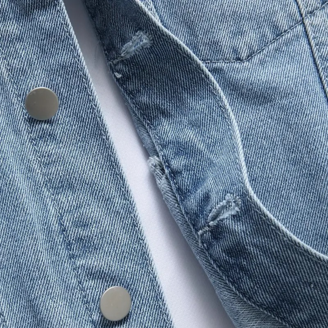 Navy Blue Casual Men's Jeans Jacket