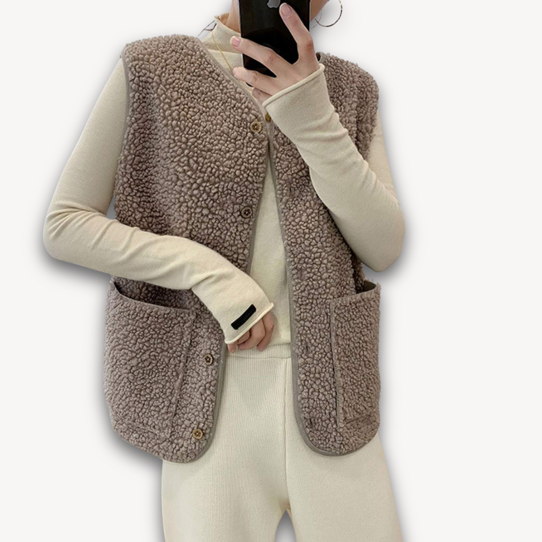 Warm Cozy Fleece Vest for Women - OutfitLondon