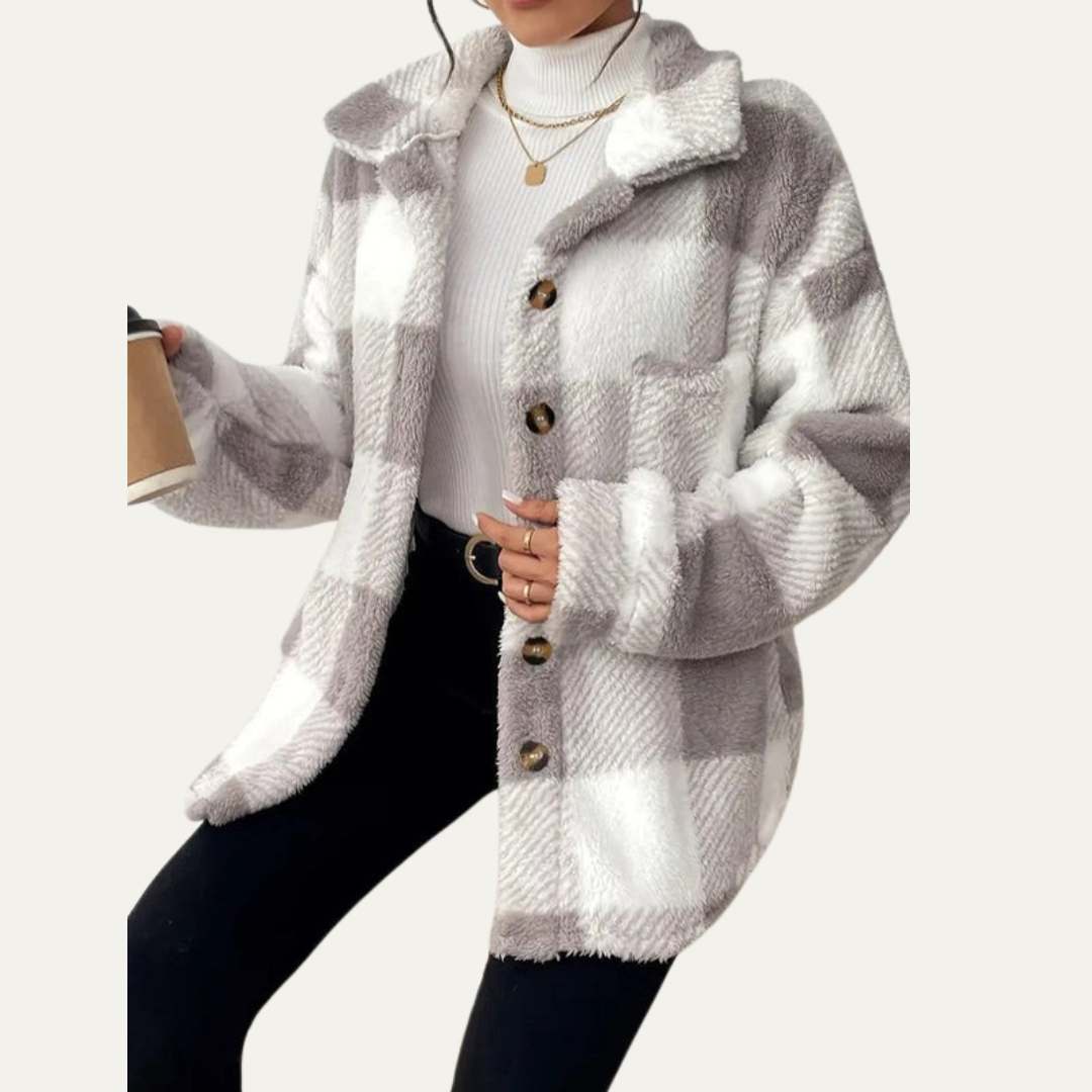 Ladies Large Check Flannel Jacket