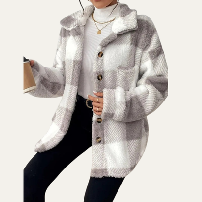 Ladies Large Check Flannel Jacket
