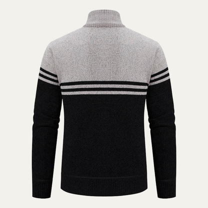 Warm Men's Cable Knit Fleece Lined Cardigan Sweater
