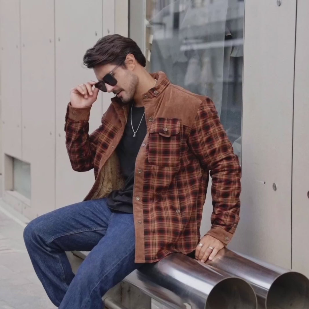 Warm Checked Flannel Coated Jacket