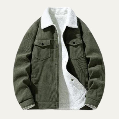 Warm Mens Corduroy Fleece Lined Jacket