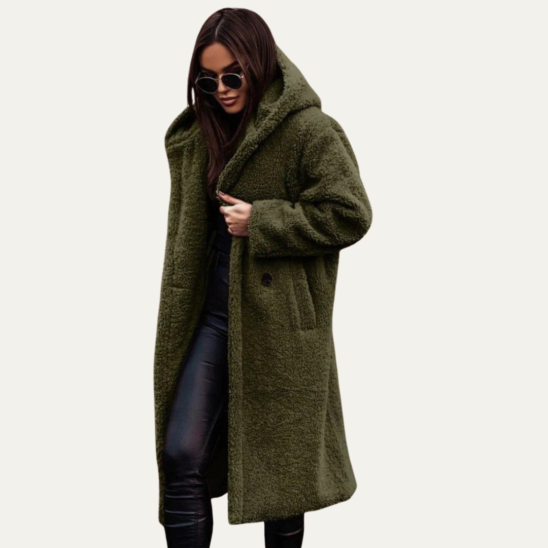 Ladies Large Faux Fur Parka Coat