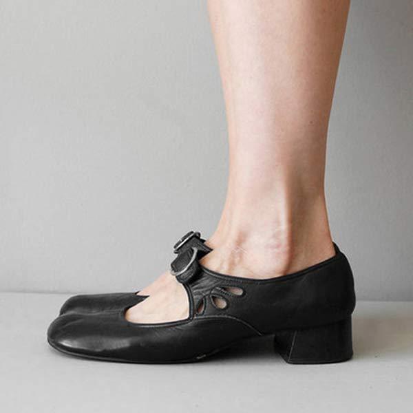 Genuine Leather Buckle Sandals