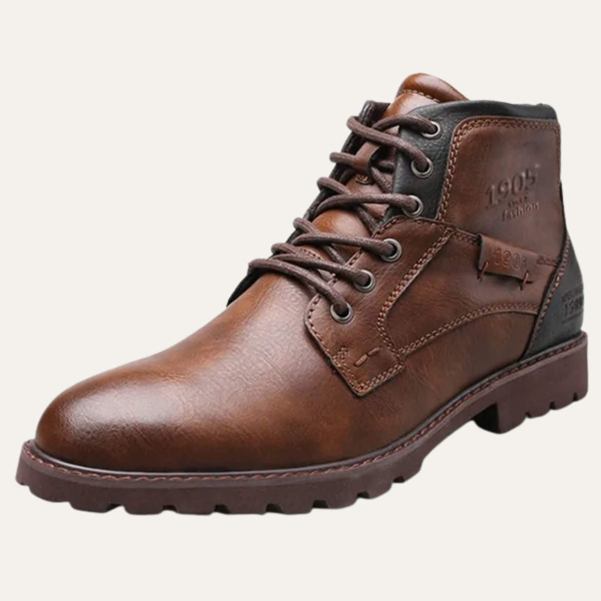 Rugged Men's Classic Leather Ankle Boots