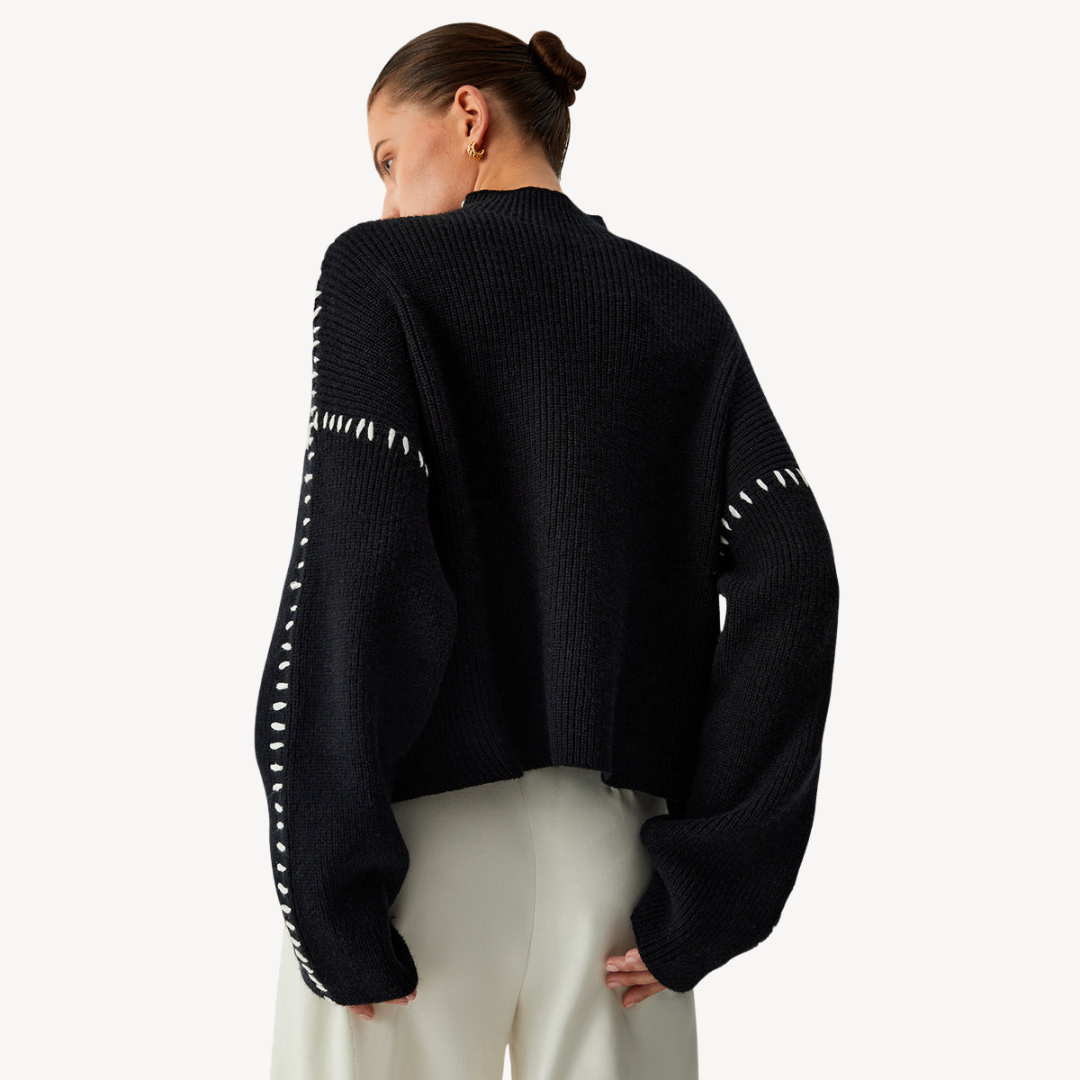 Ladies' Cable Pattern Crew Neck Sweater