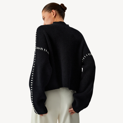 Ladies' Cable Pattern Crew Neck Sweater