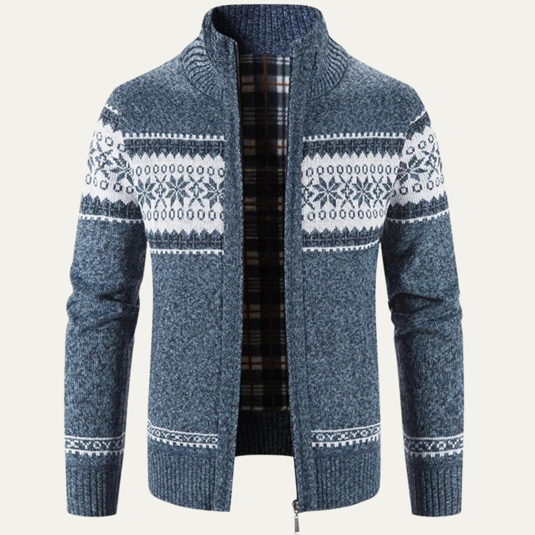 Warm Winter Cable Knit Mens Cardigan Sweater