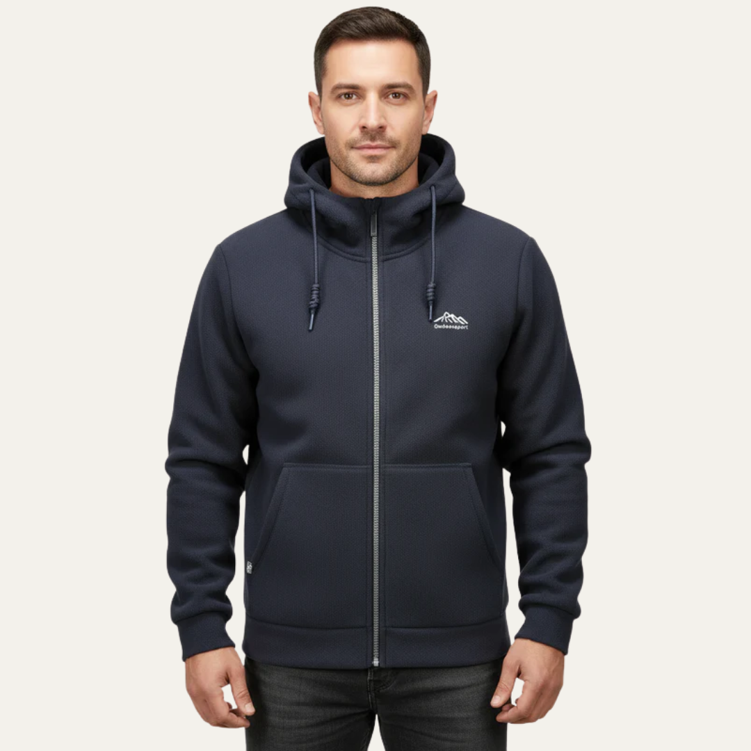 Warm Outdoor Fleece Zip Up Hoodie