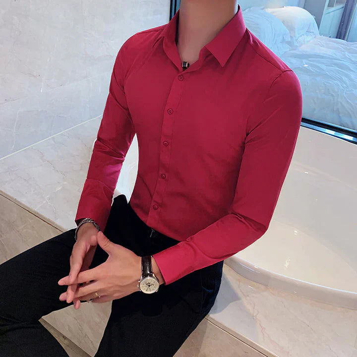 Classic Fit Men's Kent Collar Dress Shirt