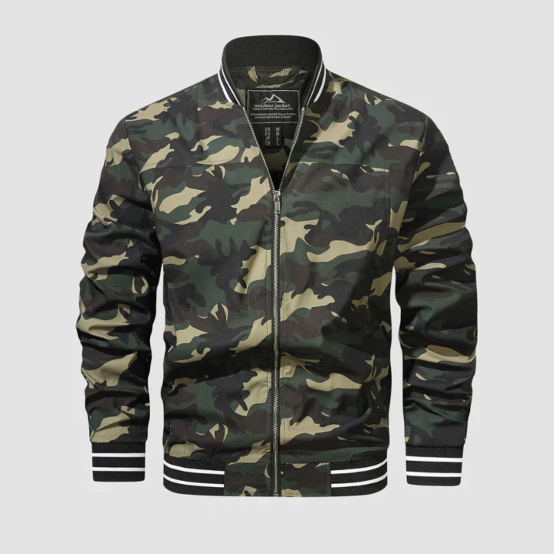 Men's Vintage Style Stripe Bomber Jacket