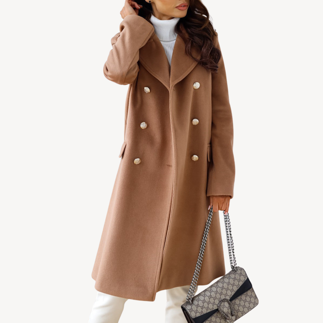 Luxurious Ladies Long Wool Trench Coat