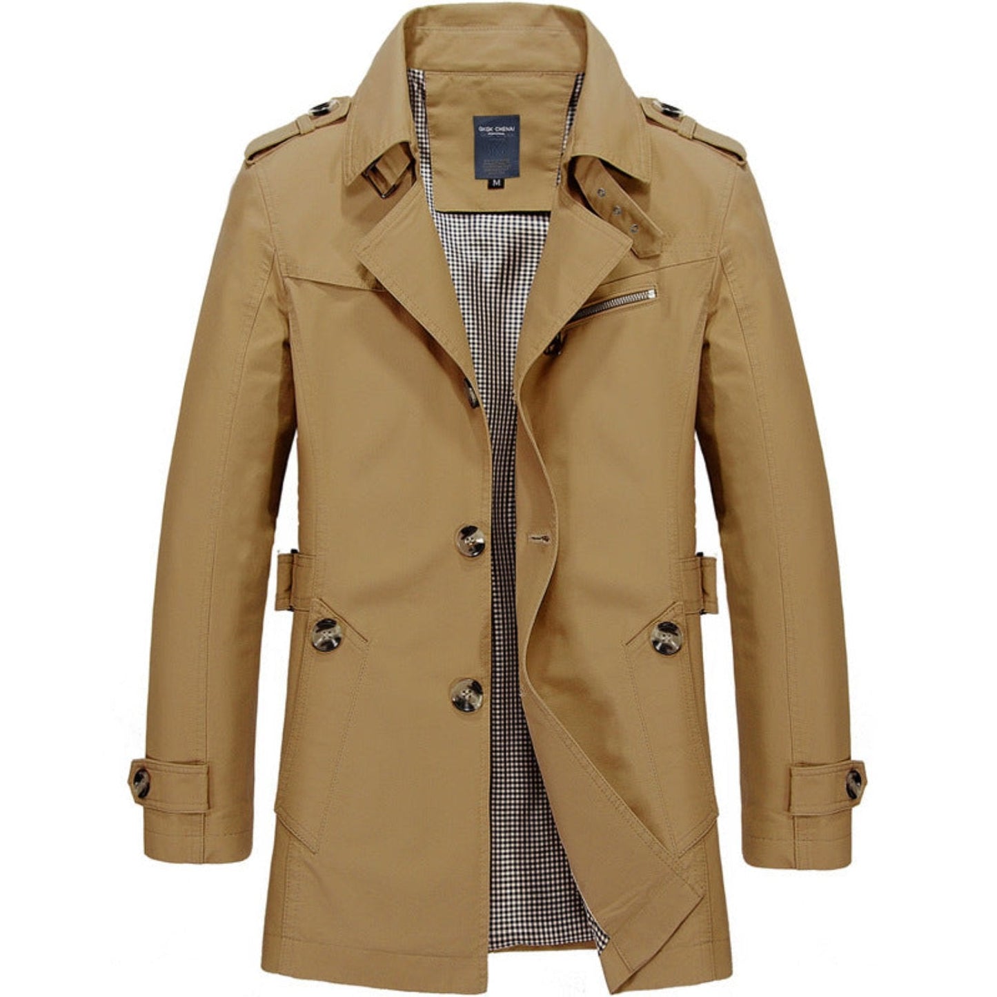 Waterproof Mens Black Trench Coat