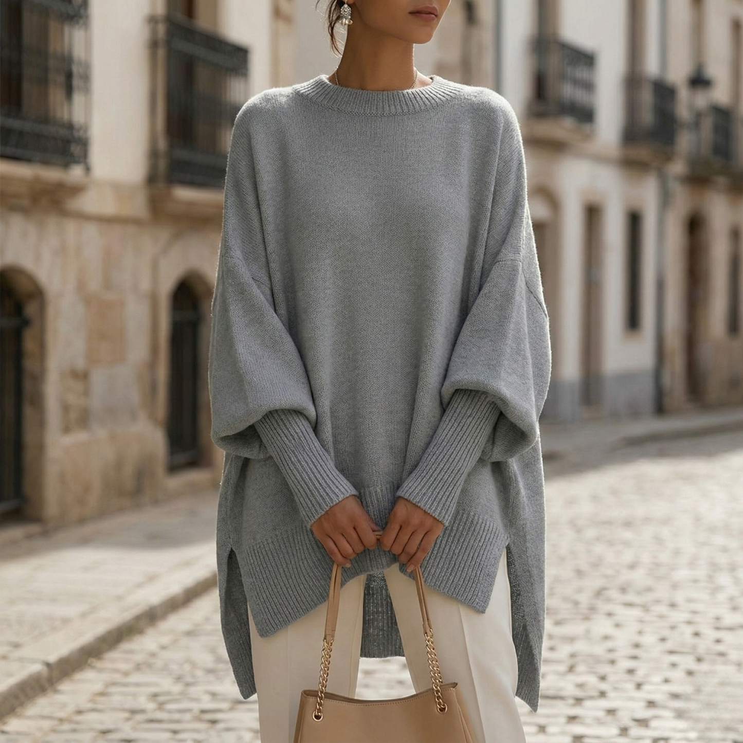 Cozy Women's Oversized Knit Sweater Poncho
