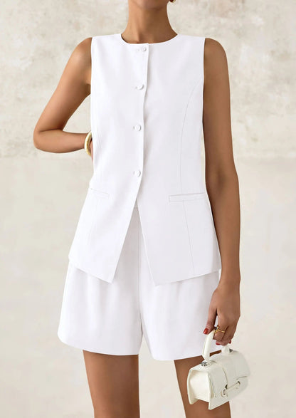 Relaxed Fit Office Two Piece Shorts Suits