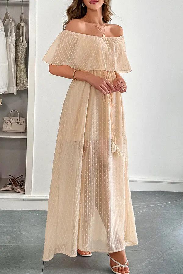 Chic Strapless Plain Maxi Dress