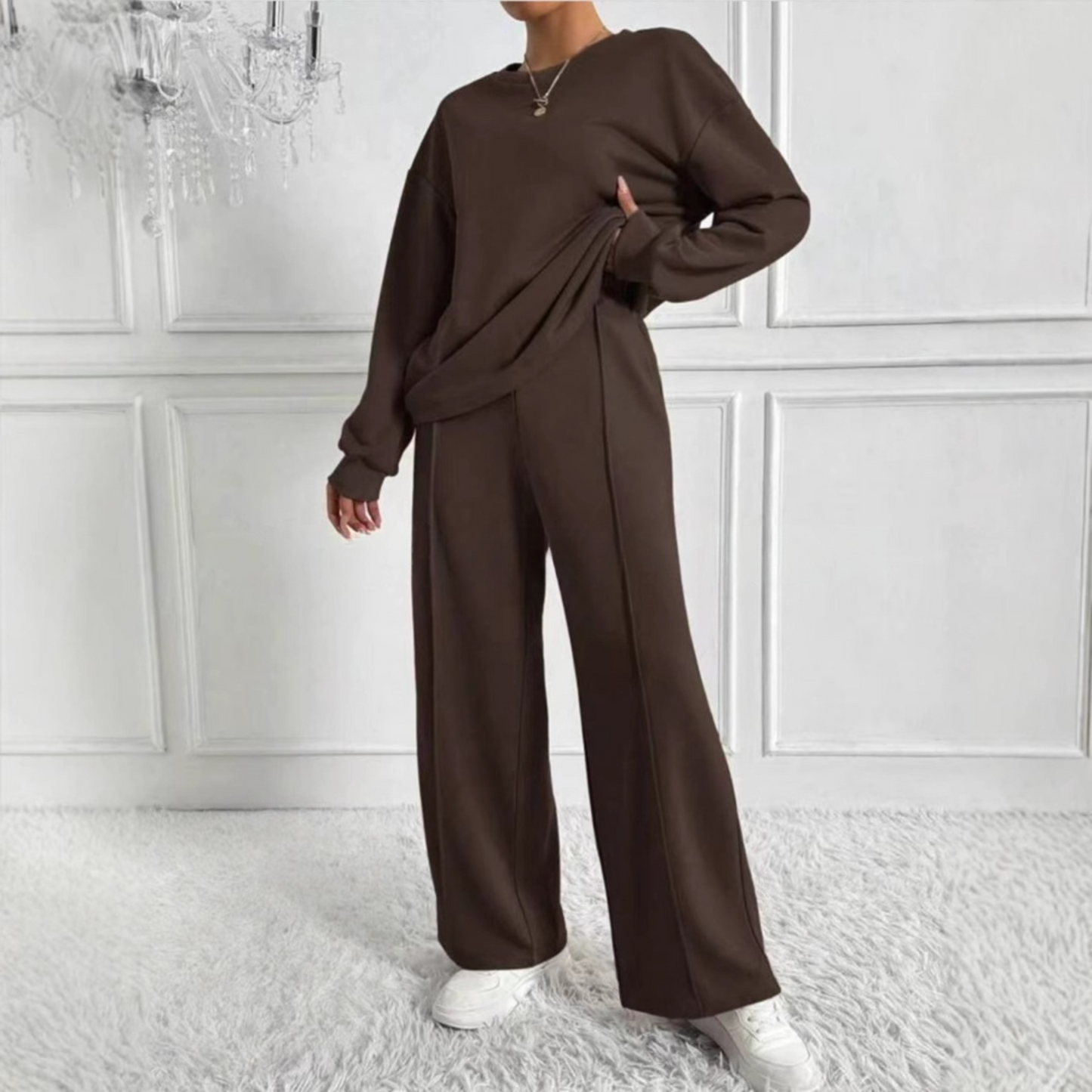 Relaxed Fit Sweat Suit Set for Men and Women