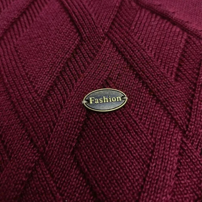 Traditional Cable Knit Men's Crew Neck Sweater