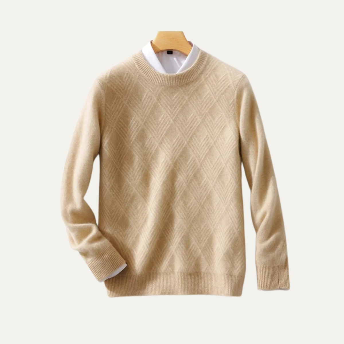 Cozy Men's Thick Cable Knit Wool Sweater - OutfitLondon