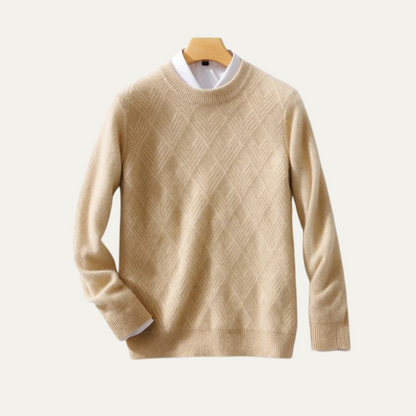 Cozy Men's Thick Cable Knit Wool Sweater - OutfitLondon