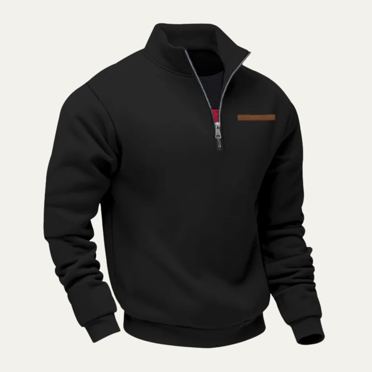 Relaxed Fit Men's Quarter Zip Pullover Sweater