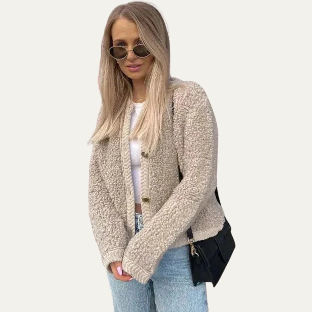 Soft Women's Short Puffy Jacket Cardigan