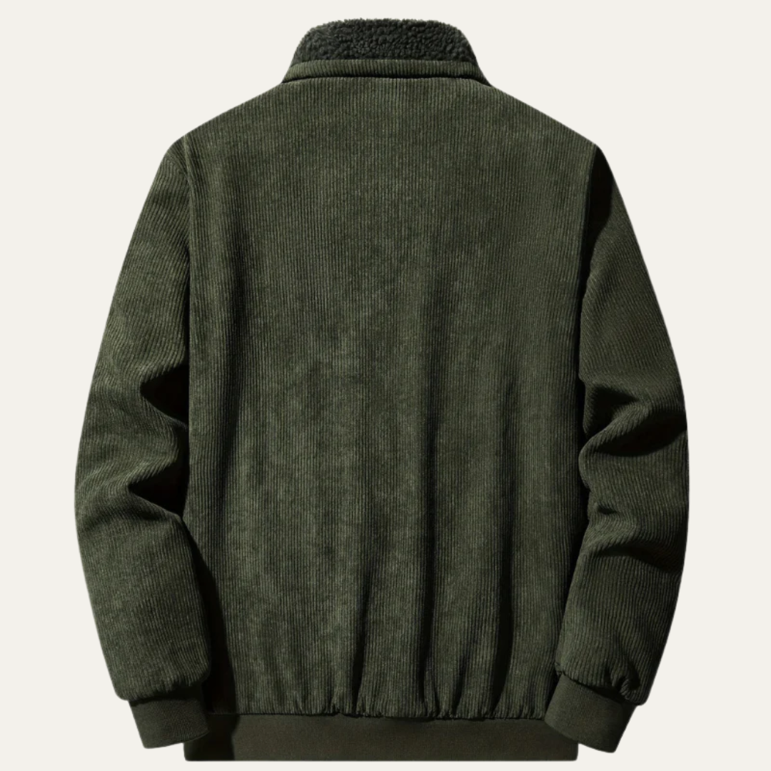 Warm Shearling Lined Men's Zip Up Jacket