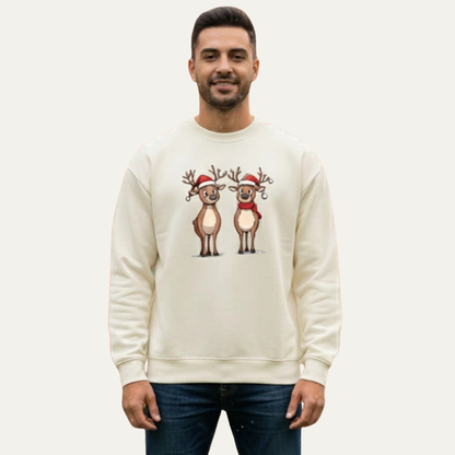 Fun Holiday Reindeer Crew Neck Sweater