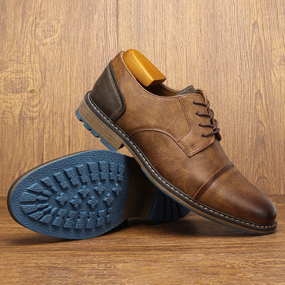 Classic Mens Vintage Leather Lace Up Shoes