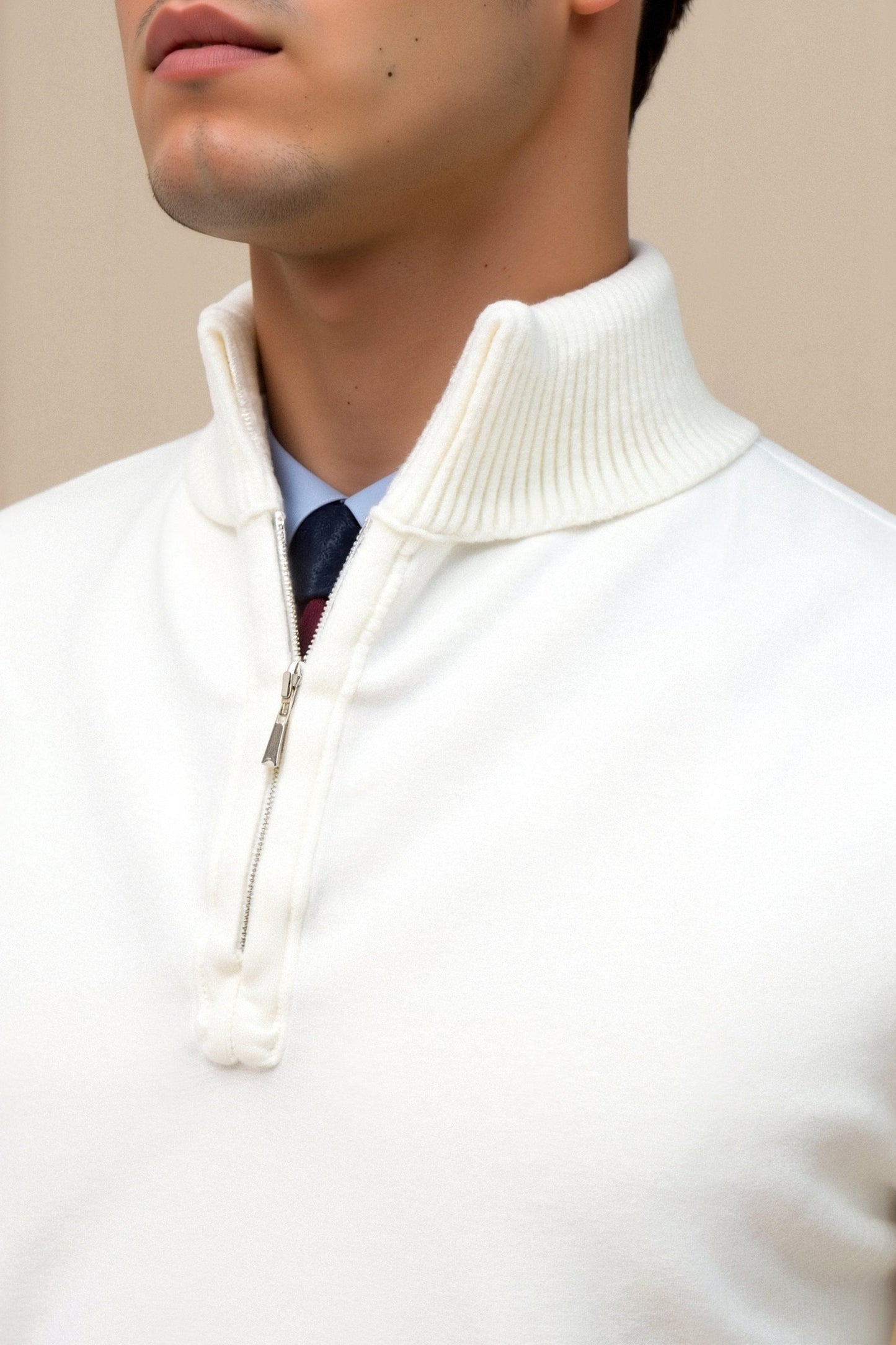 Relaxed Fit Quarter Zip Men's Sweater