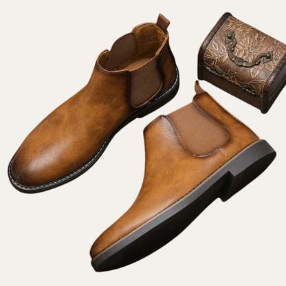 Simple Brown Leather Oxford Shoe