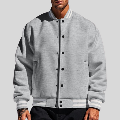 Men's Retro Sports Snap Jacket