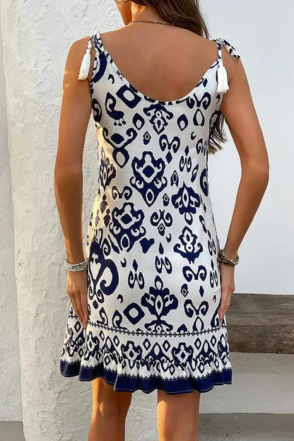 Vibrant Floral Short Sleeve Mini Dress