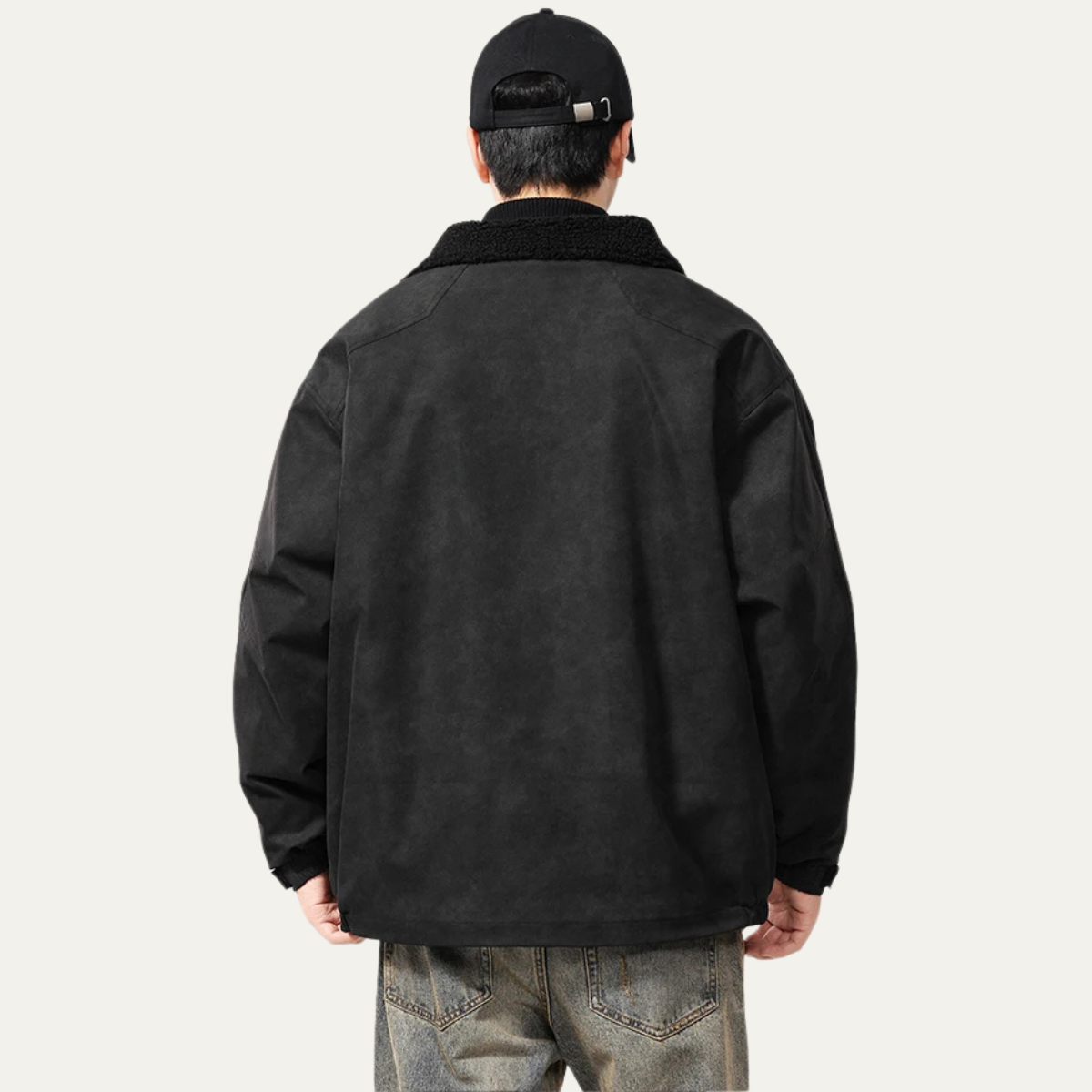Luxury Mens Suede Inside Fleece Bomber Jacket