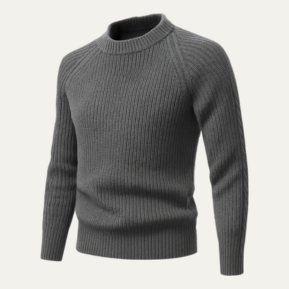Men's Crew Neck Thick Cable Knit Jumper Sweater