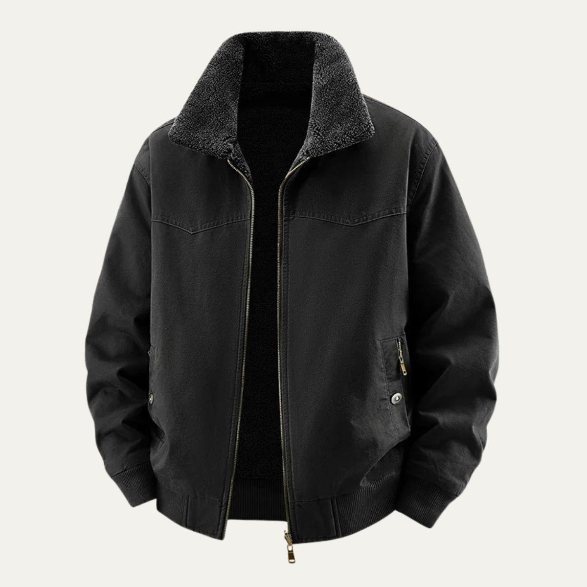 Warm Reversible Men's Fleece Bomber Jacket