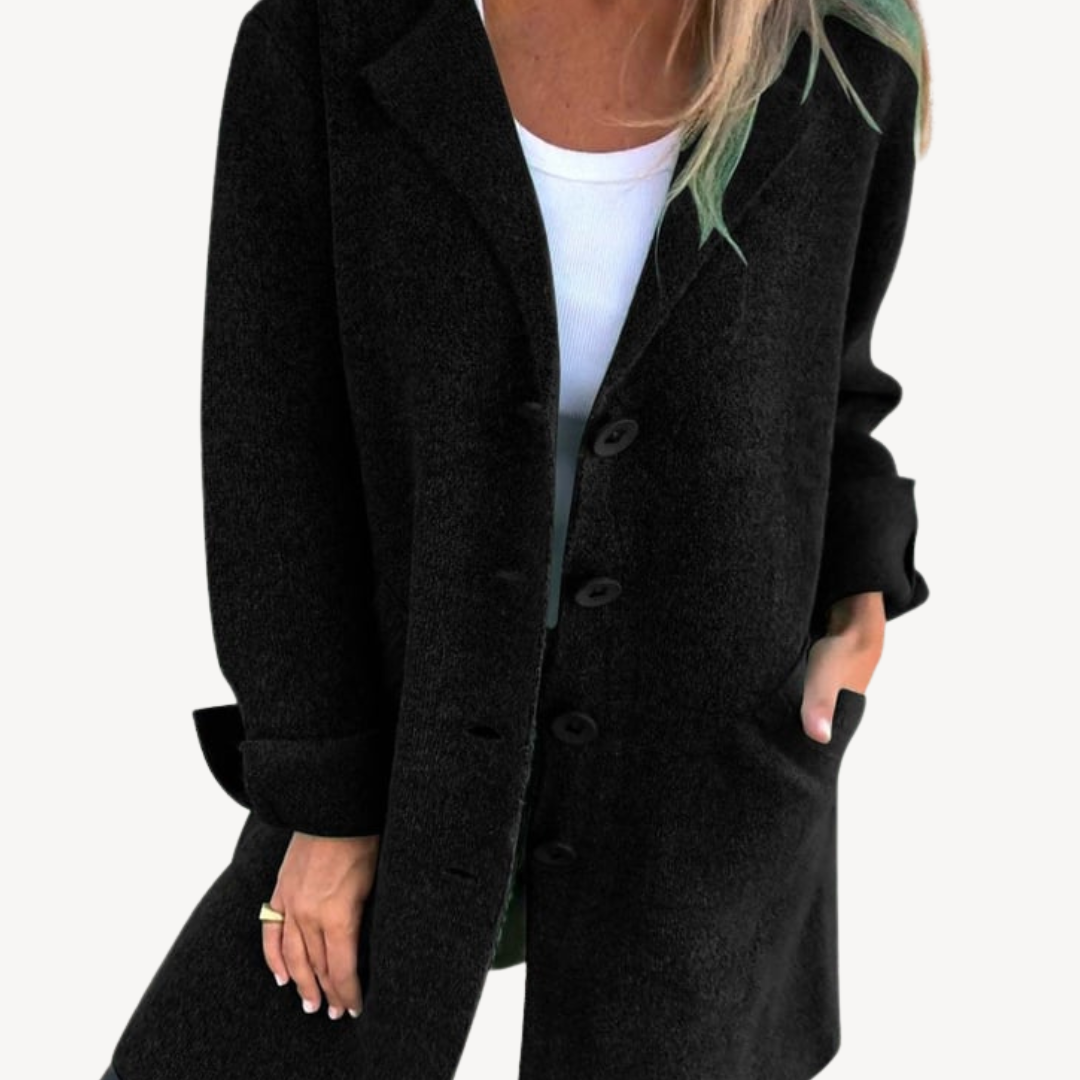 Ladies Warm Winter Overcoat with Buttons