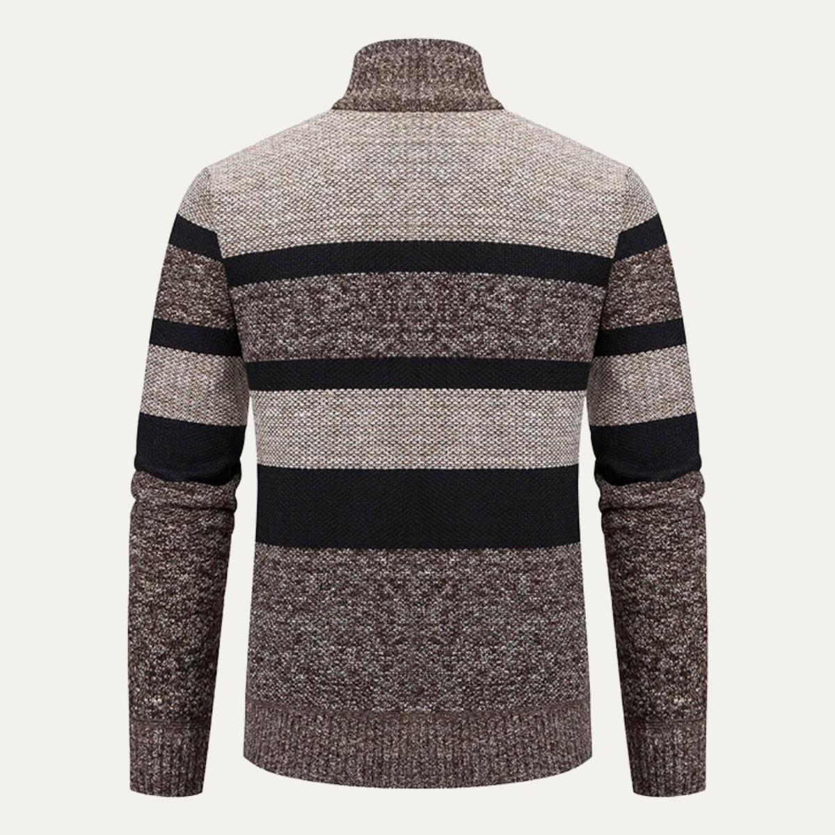 Warm Men's Striped Zip Up Cardigan Sweater