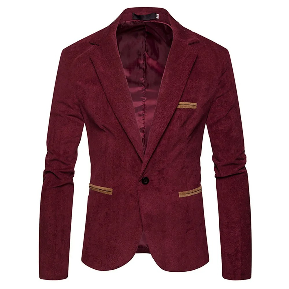 Timeless Single Button Fitted Corduroy Coat - OutfitLondon