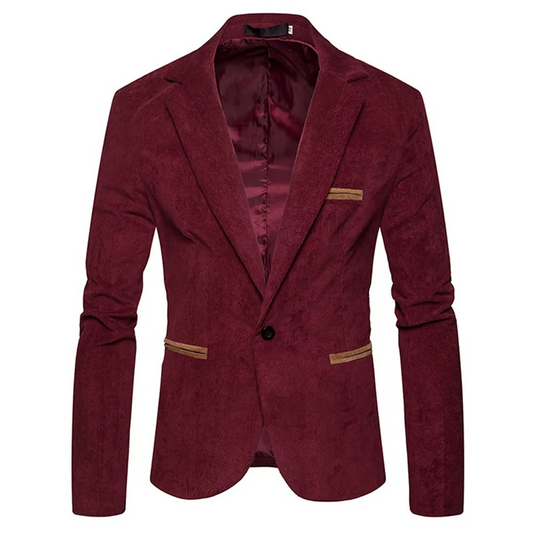 Timeless Single Button Fitted Corduroy Coat - OutfitLondon