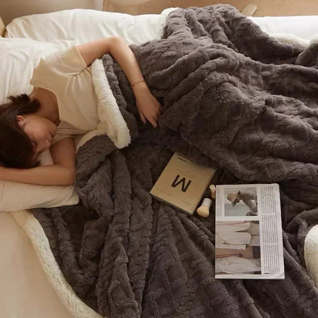 Plush Heavyweight Wool Throw Blanket