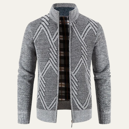 Men's Crew Neck Zip Up Sweater Cardigan